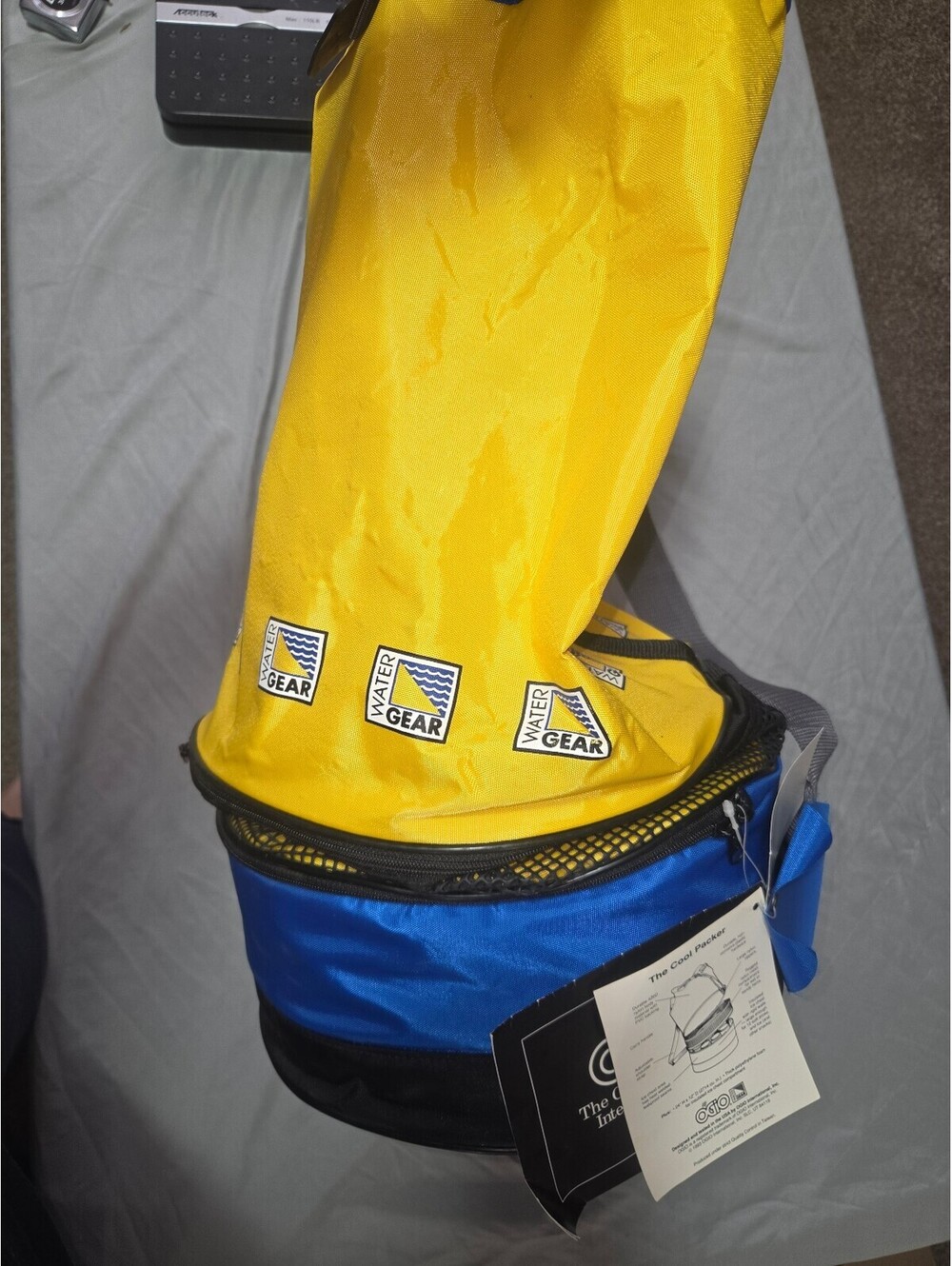 Vintage 1993 OGIO Water Gear The Cool Packer Backpack Cooler Yellow Blue NOS